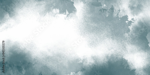 abstract cloud and vapor texture background. white  and blue smoke aquarelle smudge illustration smooth grungy smokey light pastel colors ink glow. blue color powder explosion .	
