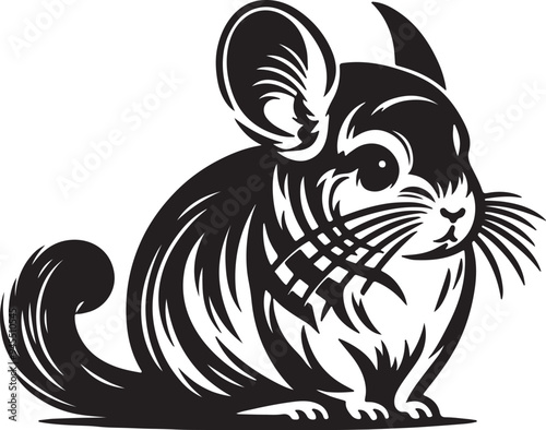 cute chinchilla vector silhouette