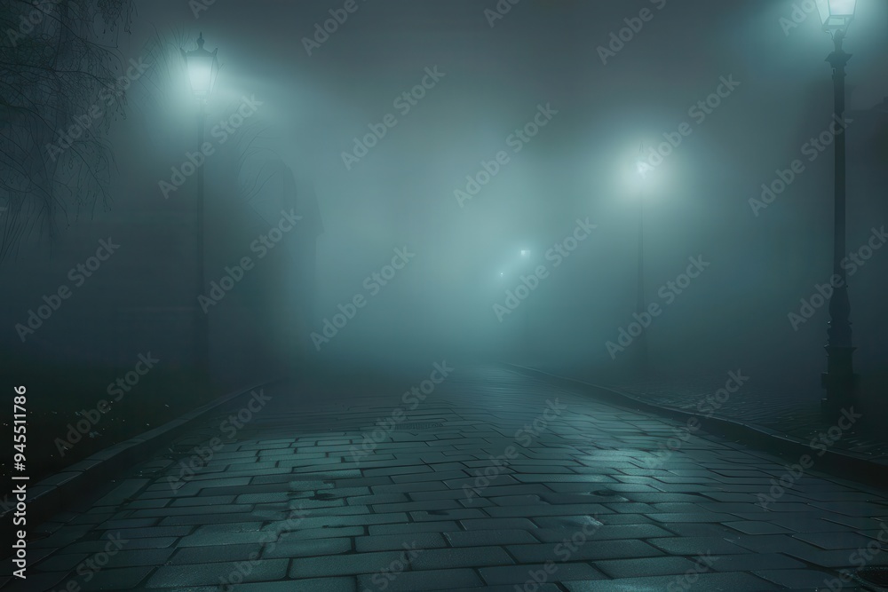 Night city in fog background. Thick mist in dark scary evening city. Dark creepy mystical city in dense fog. Spooky mist background. Darkness in city. Magic foggy landscape. Mysterious street; Night c Night city in fog background. Thick mist in dark scary evening city. Dark creepy mystical city in dense fog. Spooky mist background. Darkness in city. Magic foggy landscape. Mysterious street; Night c