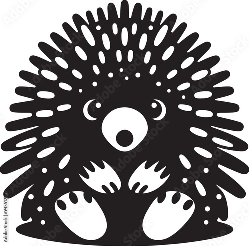  cute echidna vector silhouette.