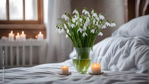 snowdrops on the bed