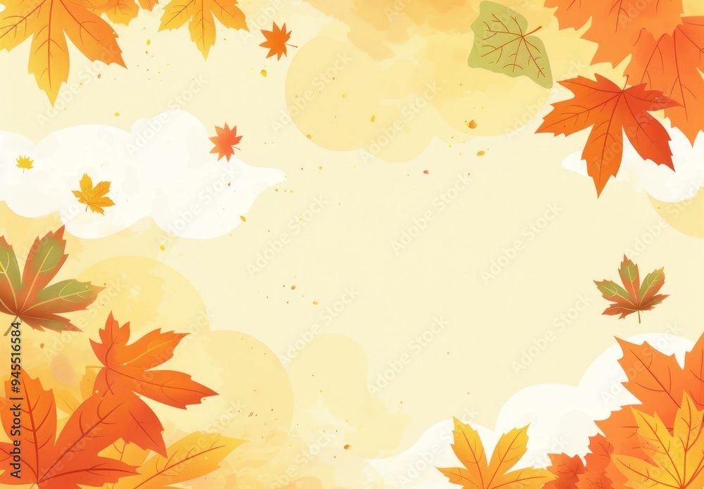 Autumn Maple Leaf Background Border Autumn Maple Leaf Background Border