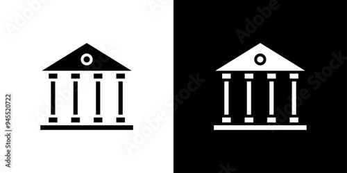 Bank icon logo set vector