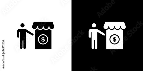 Buyer, shopper icon logo set vector