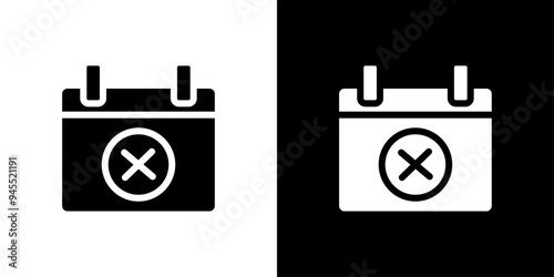 Cancel event icon logo set vector