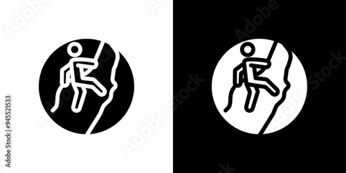 Climbing icon logo set vector