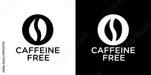 coffeine free icon logo set vector