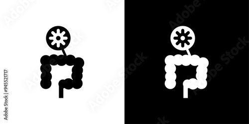 colorectral cancer icon logo set vector