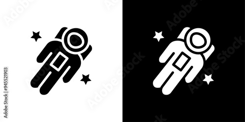 Cosmonaut icon logo set vector