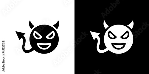 Demon devil icon logo set vector