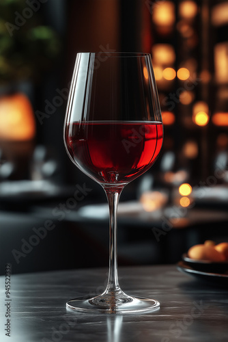 glass of red wine on a table