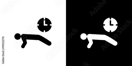 exercise time icon logo set vector