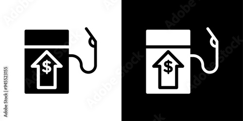 Fuel price increase icon logo set vector