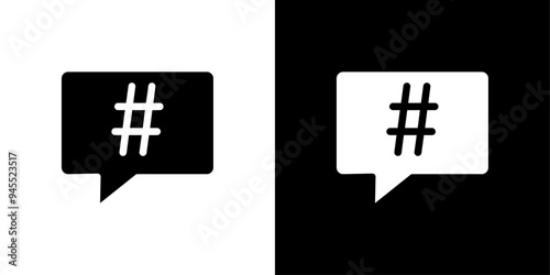 Hastag icon logo set vector