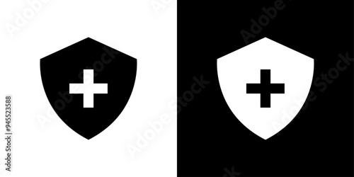 Health insurance icon logo set vector
