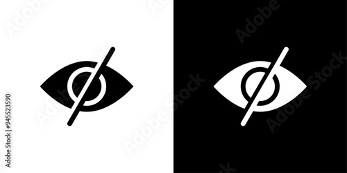 Hide icon logo set vector