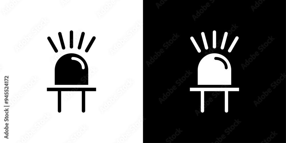 Fototapeta premium Led light bulb icon logo set vector