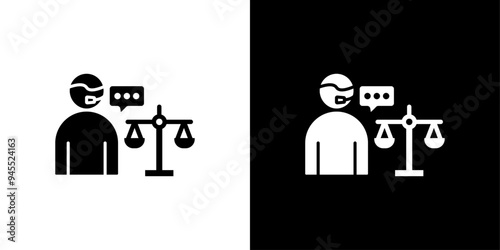 Legal advice icon logo set vector