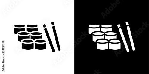 Maki sushi roll icon logo set vector