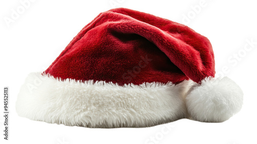 Santa hat accessory for holiday season. transparent background png.