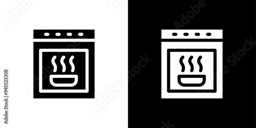Oven icon logo set vector
