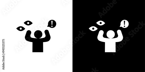 Paranoia icon logo set vector