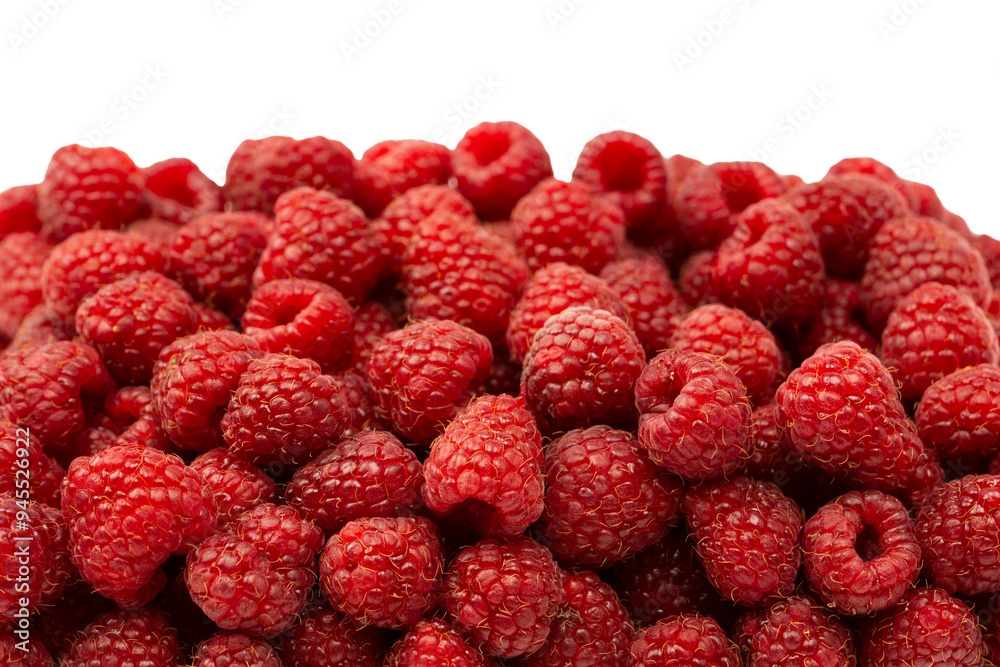 Tasty fresh raspberry isolated on a white background. Top view. Tasty fresh raspberry isolated on a white background. Top view.