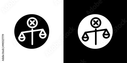 Unfair icon logo set vector