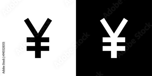 Yen sign icon logo set vector