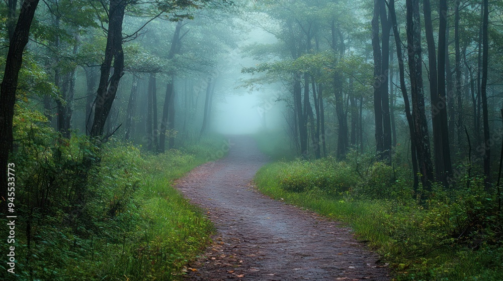 Obraz premium Misty Forest Path