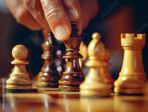 Strategic Move in a Chess Game photo