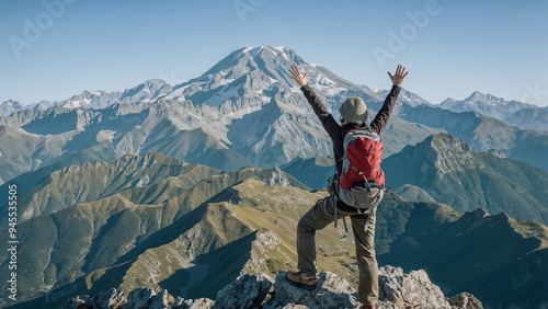 Climbers at the top of mountain