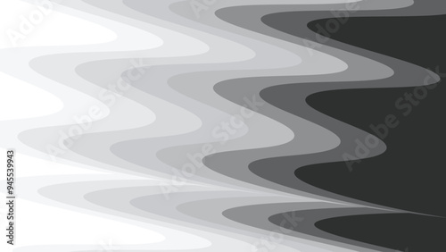 Grey wave paper cut abstract background vector image for backdrop or presentation