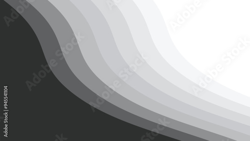 Grey wave paper cut abstract background vector image for backdrop or presentation