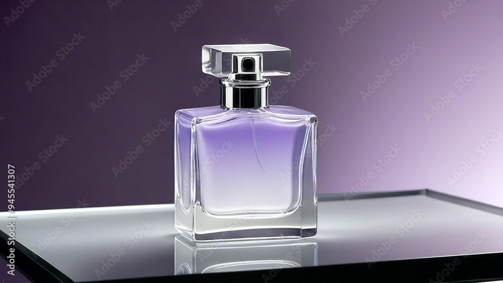 Perfume bottle with gray background, backlit Perfume bottle with gray background, backlit