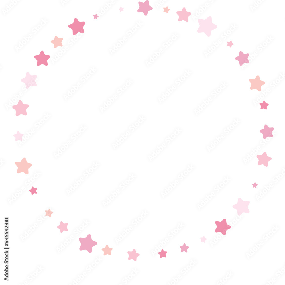 Frame with pink stars, vector frame Frame with pink stars, vector frame