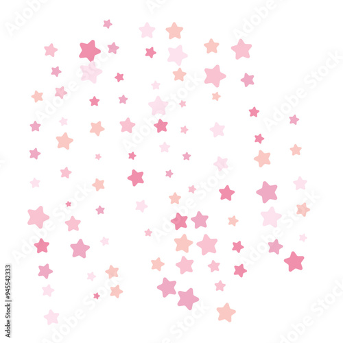 Pink vector confetti with stars, decoration for wedding banners or birthday card