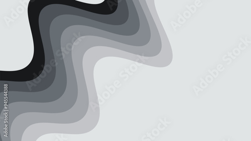 Grey wave paper cut abstract background vector image for backdrop or presentation