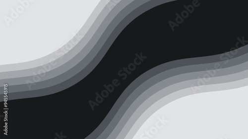 Grey wave paper cut abstract background vector image for backdrop or presentation