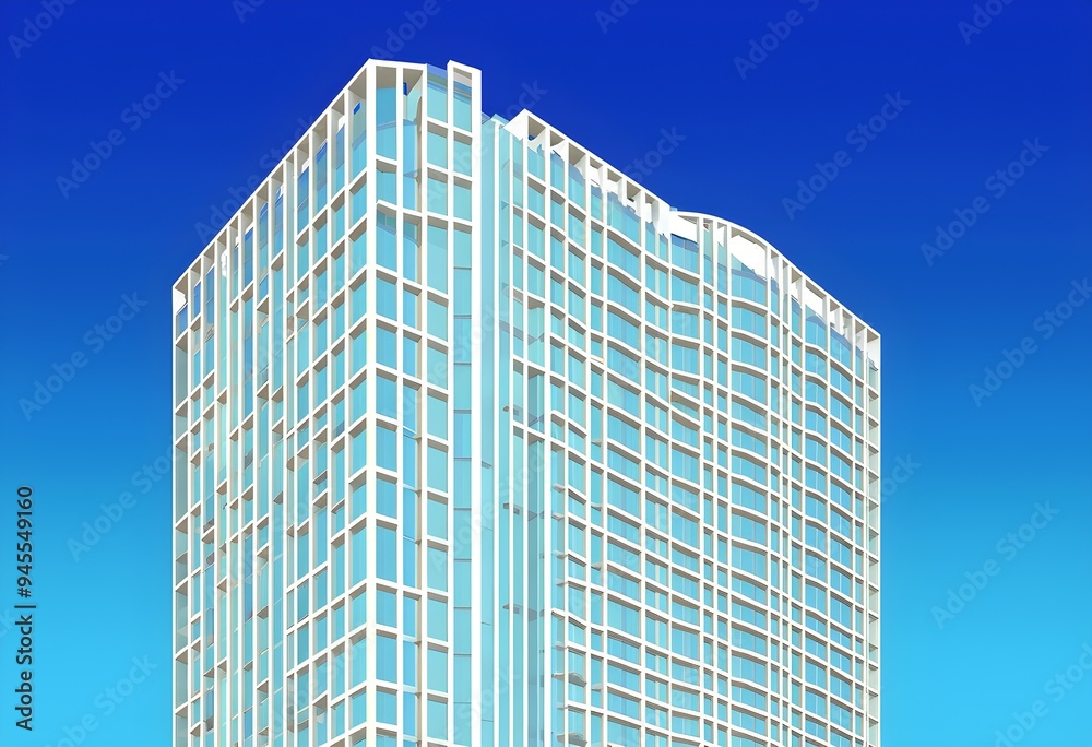 Three dimensional rendering of a modern office building Three dimensional rendering of a modern office building