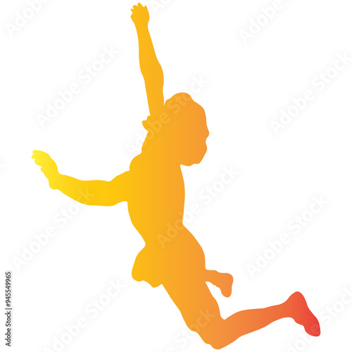 Sport Climbing Silhouette in Colorful Concept. Flat Vector Illustration.