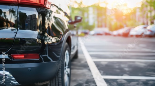 Black SUV Parked in a Parking Lot