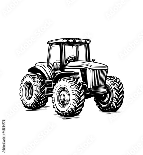 silhouette of a tractor illustration vector	