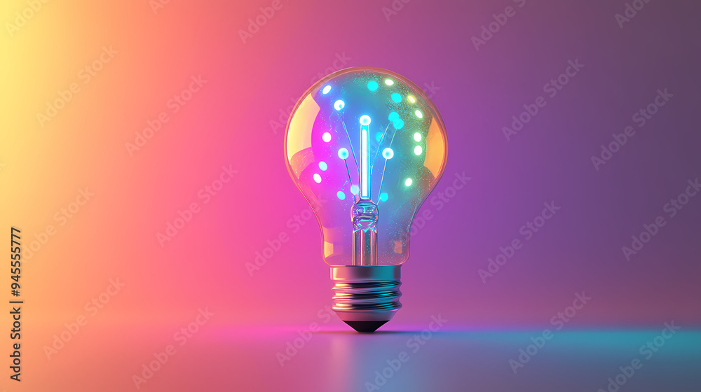 Abstract background with glowing light bulbs Abstract background with glowing light bulbs