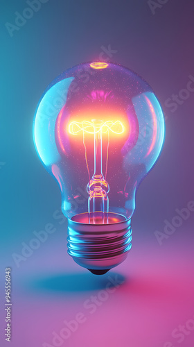Abstract background with glowing light bulbs