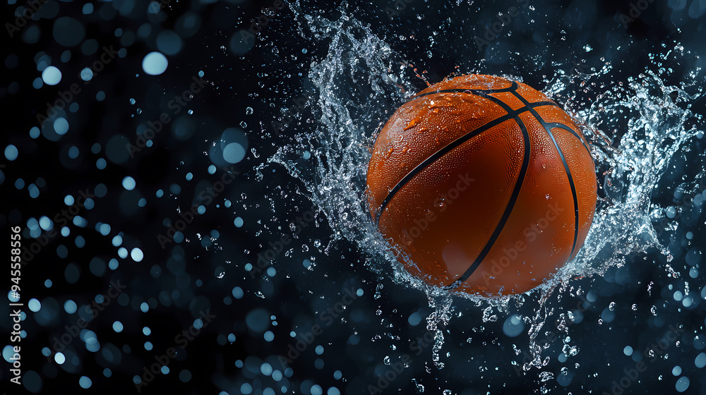 Basketball abstract background with water splash Basketball abstract background with water splash