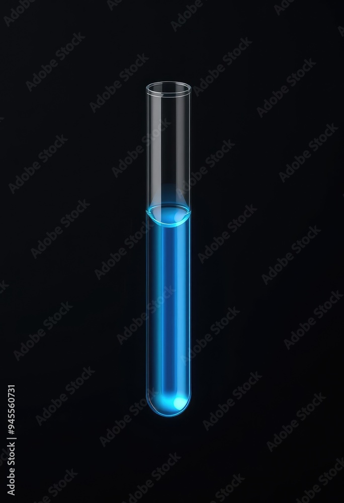 A small test tube with a floating blue liquid is viewed from the top against a black background. A small test tube with a floating blue liquid is viewed from the top against a black background.