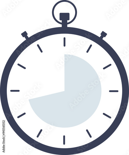 A simple illustration of a stopwatch, indicating time tracking or measurement.