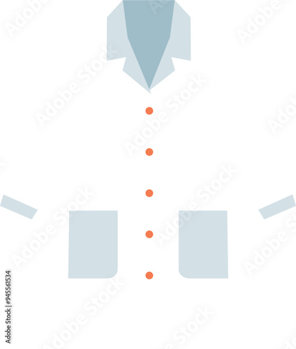Vector of a white lab coat, symbolizing science, medicine, and research.