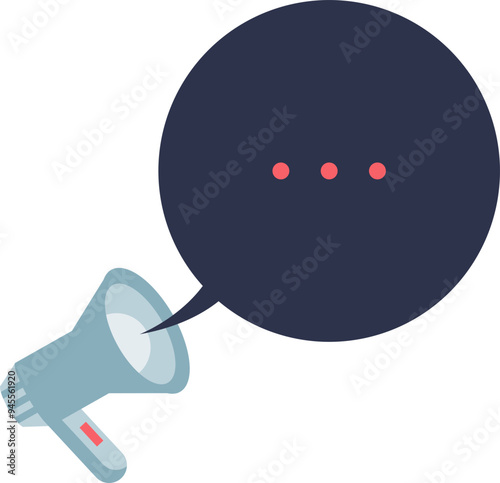 A megaphone with a speech bubble, symbolizing public speaking or announcements.